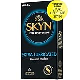 SKYN Extra Lubricated, Preservativi Senza Lattice Extra Lubrificati, 6 pezzi
