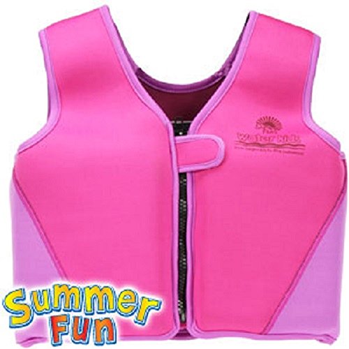 Childrens Kids Swim Float Jacket Floating Swimming Aid Vest Pink/Green