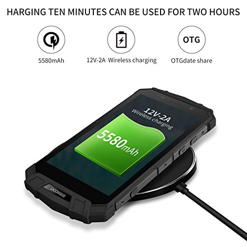 Smartphone ohne Vertrag, DOOGEE S60 Wasserdichte Outdoor Handy - Dual SIM Robustes Smartphones Android 7.0 - 4G 5.2 Zoll FHD - Helio P25 Octa-core - 6G RAM+64G ROM - 8.0MP+21.0MP - 5580mAh - Schwarz