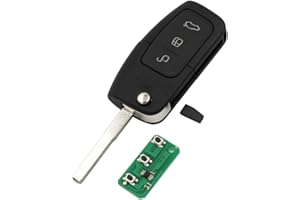 ONETOP1 Guscio Chiave auto a distanza Controllo remoto telecomando radiocomando portachiavi Per ASK 433MHz Keyless Entry Remote Key Fob per Ford Focus Mondeo C Max S Max Galaxy Fiesta 4D63 chip 80bit
