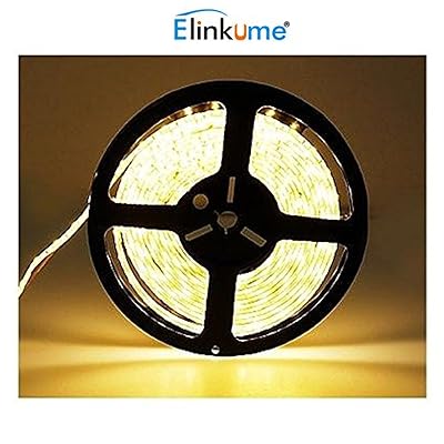 Elinkume 10M Bande Flexible 60 SMD 5050 Bande Flexible Blanc Chaud Bandes LED Flexibles DC12V LED(SMD) Strip