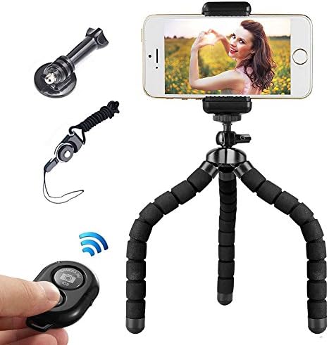 Mobile Phone Tripod Flexible Smartphone mini Tripod with Bluetooth Remote Control for Camera and Smartphone like iPhone and Samsung