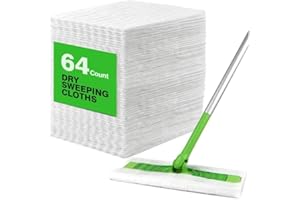 Ryichliho Dry Sweeping Cloths Pack of 64, Compatible with Swiffer Sweeper, Disposable Duster Refills, Mop Pads for Wiping and Cleaning the Floor for Quick and Easy Cleaning