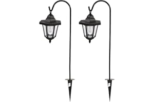 Unibos Set of 2 Solar Classic Led Shepherd Hanging Garden Lanterns Coach Outdoor Lamp Lights