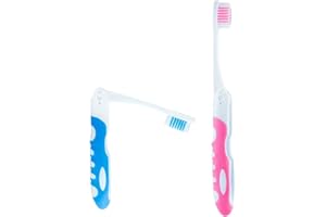 SDKZBFC Foldable Travel Toothbrush,2PCS Compact & Portable Reusable Toothbrush for Travel, Soft Bristles, Perfect for Camping, Business Trips