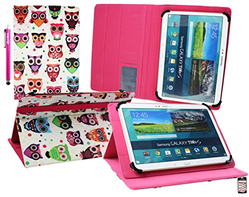 Emartbuy® Denver TAQ-10223G 10.1 Zoll Tablet PC Universalbereich ( 10 - 11 Zoll ) Eule Multi Angle Exekutiv Folio Mappen Kasten Abdeckung mit Kartensteckplätze + Eingabestift