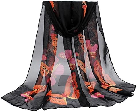 SetMei New Fashion Scarf Lady Butterfly Print Neck Shawl Scarve Warm Wrap Stole