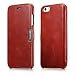 Produktbild iPhone 6 Fall, Icarer [Retro Classic Series] Echtes Leder Tasche Flip Cover [Ultra Slim] mit starkem Magnetic Hülle für Apple iPhone 6S (iPhone 6 6S 4.7", Rot)