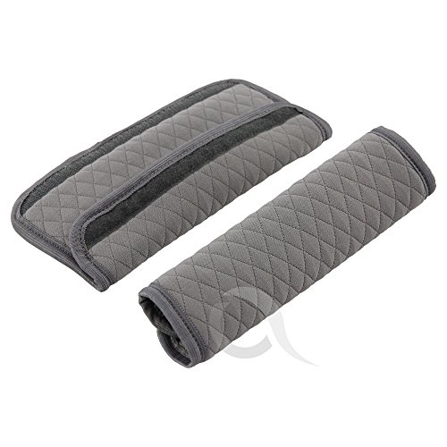 Harness Seat belt Strap Covers padded UNIVERSAL - 2 piece SET (Soft P grey)