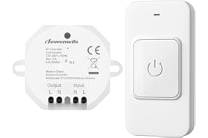 ‎DEWENWILS DEWENWILS Funk-Lichtschalter Set 230 V, magnetischer Funkschalter mit Empfänger, drahtlos, Reichweite bis 30 m, erweiterbar, Schalter für Lampen und Ventilatoren bis 2300 W, 1 Sender