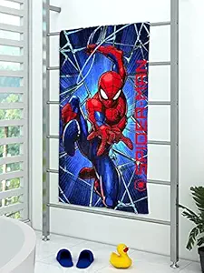 Athom Trendz Marvel Web 350 GSM Cotton Bath Towel or Kids (Multicolour, 60x120 cm)