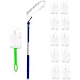 JEBBLAS Disposable Dusters Fluffy Dusters Kits Extendable Flash Dust Magnet Disposabel Gap Cleaning Duster for Household, Office, Car, 2 Handles with 12 Duster Refills
