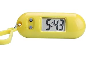 tinysiry Orologio da taschino portachiavi, mini orologi digitali adatti per lo zaino con cordino per chiavi a clip, orologio elettronico con display digitale LCD silenzioso Giallo