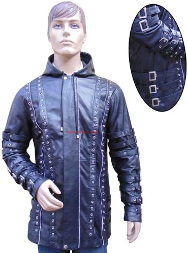 Bespoke Tailored Leather - Leather Jacket Style Shirt With Studs - Sheep Nappa - - Red - Size: 2Xl