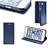 Produktbild BOOK CASE SMART MAGNET Für Apple iPhone X Cover Handy Tasche Flipcase Etui Buchform Kunststoff TPU Halterung für Kreditkarten (dunkel blau / navy blue)