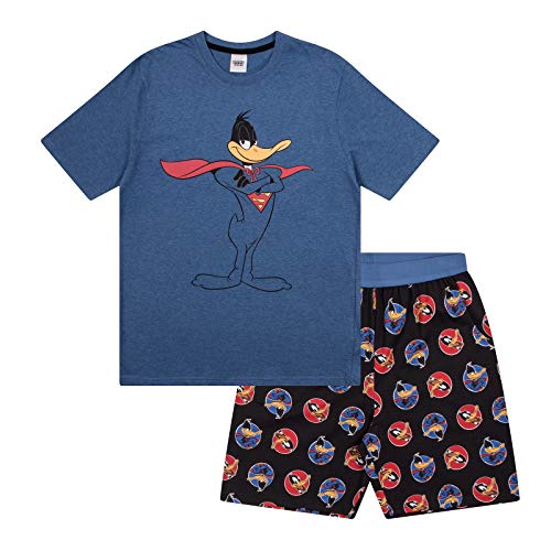 Looney Tunes Space Jam Officiel - Pyjama Court pour Homme - Taz/Daffy Duck/Elmer Fudd - Daffy Duck/Bleu - L