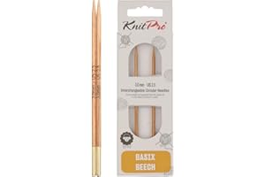 KnitPro Basix Aiguilles à Tricoter circulaires interchangeables, Bouleau, Multicolore, 11.6 cm x 3.00 mm