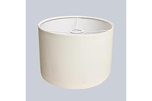 Eylkeup Paralume in tessuto, paralume medio a tamburo per lampada da tavolo, lampada da comodino e lampada da terra, in lino naturale con, 12X12X8" (Bianco)