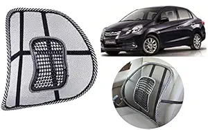 Auto Kite - Mesh Ventilation Car Seat Back Rest Cushion pad with Elastic Belt Support Black for - Amaze Type-2