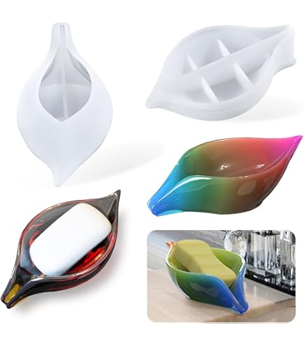 BOOWAN NICOLE Seifenschale Silikonform – DIY Form Für Selbstgemachte Seifen & Kerzen (148x106x32 Mm)