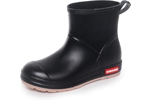 Rumkok Bottine Caoutchouc Femme, Extérieur Imperméable à l'eau Confortable Antidérapant Bottes De Pluie, Chaussures De Travail