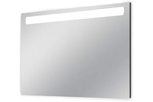 APLIKE BATHROOM LIGHTING Aplike - Espejo de Baño Rectangular con Luz LED Frontal - Botón Táctil - Luz Blanca Fría (5700K) - 80 x 70cm | Modelo Londres