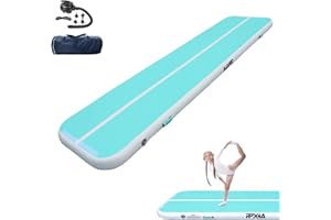 PPXIA Colchoneta inflable de rodillo de aire para gimnasia, colchoneta de resorte trasero con bomba para entrenamiento de yoga, animadoras, uso doméstico