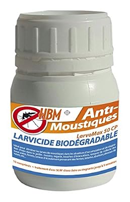 MoustiqueSolutions Larvicide Biodégradable 50 CP LarvoMax Blanc 10 x 60 x 60 cm 001-PR-PRA002