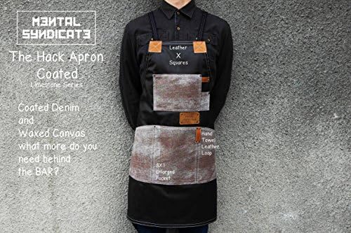 Denim and Waxed Canvas Barista Apron Bartender Apron Chef Apron Barber Apron Tattoo Apron Custom Apron