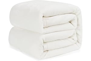 EHEYCIGA Mantas para Cama 150, Manta Sofa Grande 220x240 cm, Manta de Franela Suave, Cobijas de Verano, Manta Polar de Sofa O de Cama, Blanco