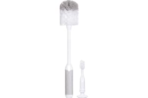 Ubbi Baby Bottle Brush Set, Bottle Brush and Nipple Brush, Baby Cleaning Essentials, Grey