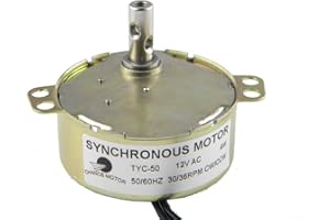 CHANCS Moteur synchrone TYC-50 12V AC 30-36RPM CW/CCW 4W Petit moteur électrique pour projet scolaire