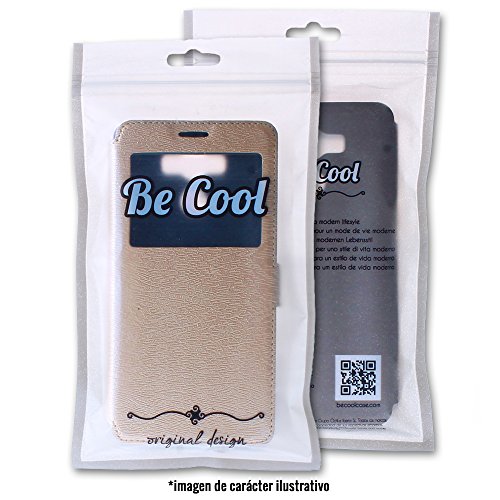 BeCool® – Handy Schutzhülle im Bookstyle mit Standfunktion für Acer Liquid Z6 Plus, mit S-View Fenster, durch das Sie alle Mitteilungen sehen können. Golden - 5