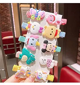 STUTAKRITI PRESENTS Packs of 10 Cute Cartoon Childrens Hairpin Ice Cream Cute Girl Baby Hairpin Side Clip Hair Accessories - Animal Model