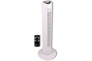 Lifetime Air Lebenslanger Ventilator 80 cm – mit Fernbedienung, Oszillationsfunktion und Timer – 3 Geschwindigkeitsstufen – leises und kompaktes Design – für Schlafzimmer oder Büro