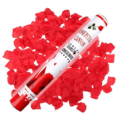 Hochzeitsherz, 4x Rosenregen 40cm, 2x Nagelschere. Hochzeitsherz zum Ausschneiden für das Brautpaar inkl. 2 Nagelscheren und 4 Party Popper. Bedrucktes Bettlaken das Hochzeitsspiel für Braut und Bräutigam mit Konfetti Shooter. - 3