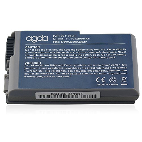 AGDA®Li-ion 6-Zellen 11.1V 5200mAh Neu Externer Notebook Laptop Batterie Akku Kapazität für Dell Latitude D500 D505 D510 D520 D530 D600 D610 C1295 Inspiron 500m - 2