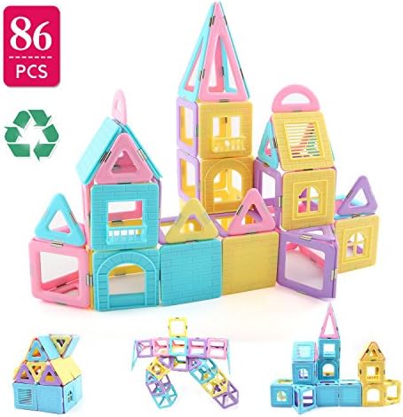 86pcs Magnetic Tiles Set: With Different Shapes To Build A Castle - Building Toys For Kids