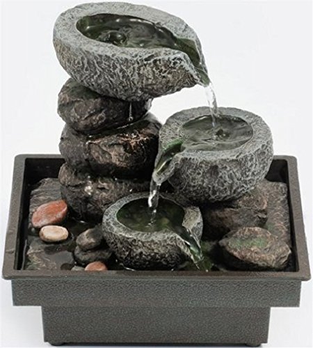 Pajoma 18430 Zimmerbrunnen „Floating Stones“, aus Polyresin, Höhe 25 cm - 6