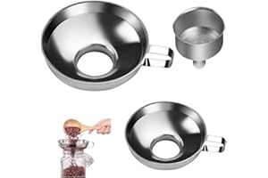 SPEACOUR 3 PCS Entonnoir de Cuisine en Acier Inoxydable Entonnoir à Confiture Inox Entonnoirs Conserve 3 Tailles Entonnoir à Large Ouverture pour Transférer Liquide,Huiles, Confitures, Épices