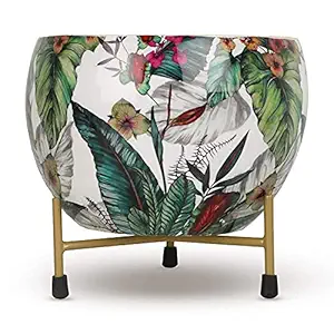 Fabulo Indoor Plant Pots with Stand -Decorative Pots for Indoor Plants Rust Free Metal Plant Pots for Living Room, Balcony and Garden Decor (Plants not Included)