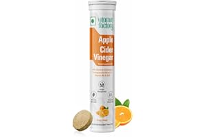 THE VITAMIN FACTORY Apple Cider Vinegar with The Mother - Effervescent Tablets 1000MG AVC Enhanced with Garcinia Cambogia, Pomegranate Extract & Vitamin B6 & B12 Orange Flavour (15 Effervescent Tablets)