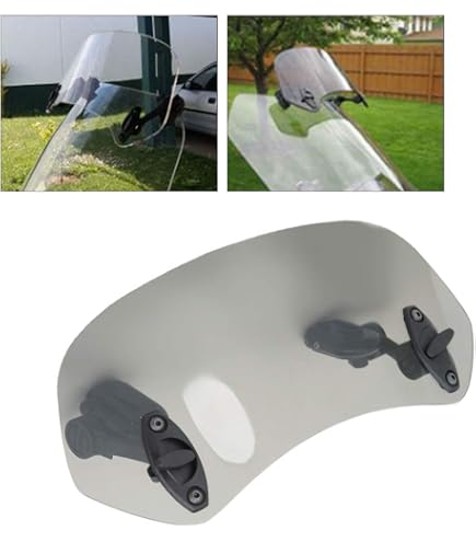 LDJSNC Parabrezza Moto per Honda Crossrunner 2011-2019, Parabrezza Estensione Regolabile con Clip, Deflettore Antivento Moto, Parabrezza Spoiler Antivento Rialzato,A Transparent-360mm×140mm