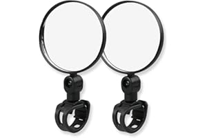 OUDQFCJ 2 piezas Espejo retrovisor HD giratorio 360°, Espejo convexo universal para bicicleta y scooter eléctrico, espejo manillar, bicicleta eléctrica, retrovisor patinete eléctrico (15-32mm)