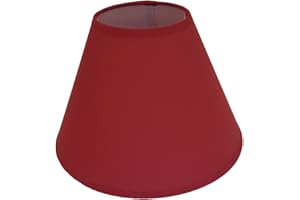 LIGHTS LINEN 9" Coolie Ceiling Table Lamp Shade Black Cream Lt Blue Lt Green Navy Peach Red - Main Colour: Red