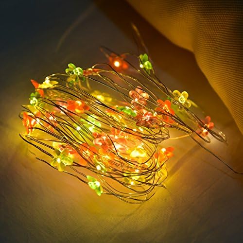 MILEEO 40 bulbs 1W LED lamps IP65 USB loaded for lighting decoration three star shapes, snow, flower length 6 meters for christmas party weddings ceremony warm white light,colorful flower