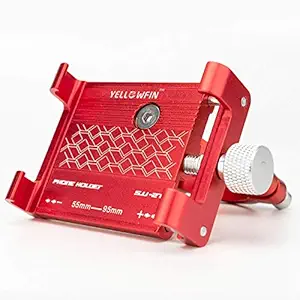 Yellowfin Claw-Grip Aluminium Alloy Bicycle/Cycle /Motorcycle/Bike Mobile Phone Holder Mount, for Maps and GPS Navigation (Mini, Red)
