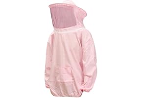 Egurs Imkerjacke Smock Imkeranzug Profi Imker Bienenschutz Hut und Schal Bienenschutzjacke Pink