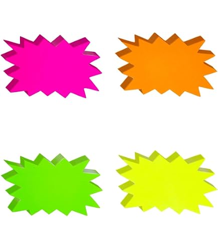50 Etiquetas De Precio Fluorescentes - 3.2 X 4.3 Pulgadas, En Rosa Y Amarillo, Para Tiendas, Supermercados Y Ventas