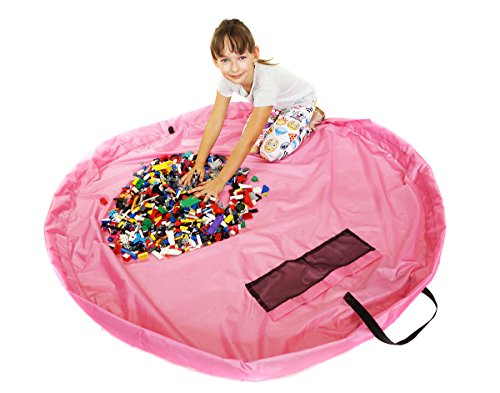 Preisvergleich Produktbild Kinder Aufräumsack Spieldecke Aufbewahrungssack Beutel Speicher Tasche Spielzeug 160 cm Rosa [055]